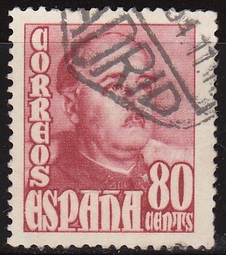 z vendido ESPAÑA 1948 1023 Sello General Franco 80c Usado Espana Spain Espagne Spagna Spanje Spanien Stamps 